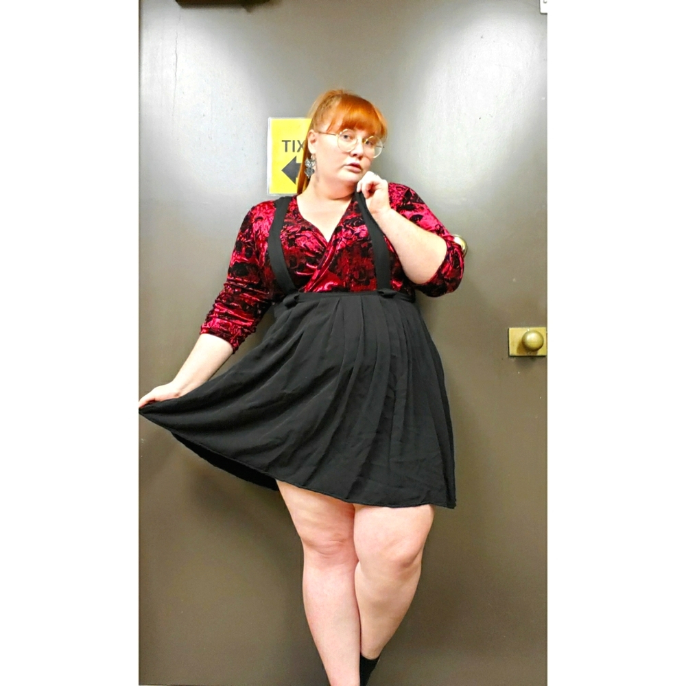 Plus Size Pinafore Suspender Skirt Size 1x
